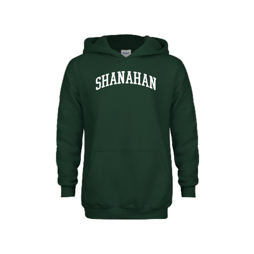  Youth Dark Green Fleece Hoodie - Shanahan Arched Design
