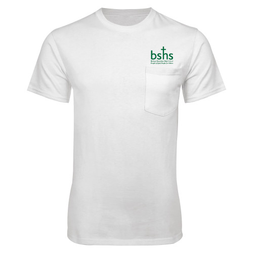 White T Shirt w/Pocket - Bishop Shanahan High School Primary Mark