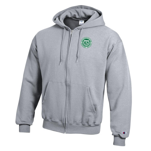  Champion Heather Grey Full Zip Hood - Bishop Shanahan High School Seal