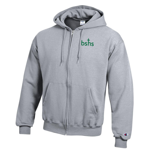 Champion Heather Grey Full Zip Hood - Bishop Shanahan High School BSHS