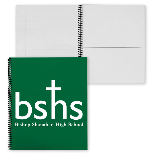  College Spiral Notebook w/Black Coil - Bishop Shanahan High School Primary Mark without Tagline
