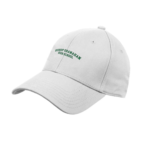  White Structured Adjustable Pro Style Hat - Bishop Shanahan High School Arched