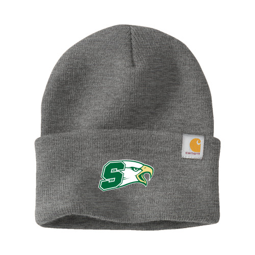  Carhartt Heather Grey Knit Beanie w/Cuff - Bishop Shanahan Athletic S with Eagle
