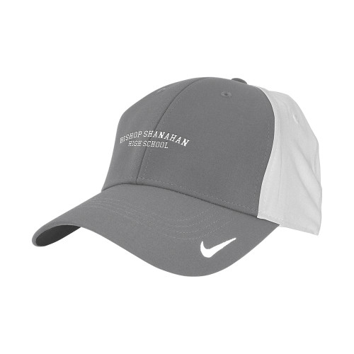  Nike Charcoal/White Swoosh Legacy 91 Hat - Bishop Shanahan High School Arched