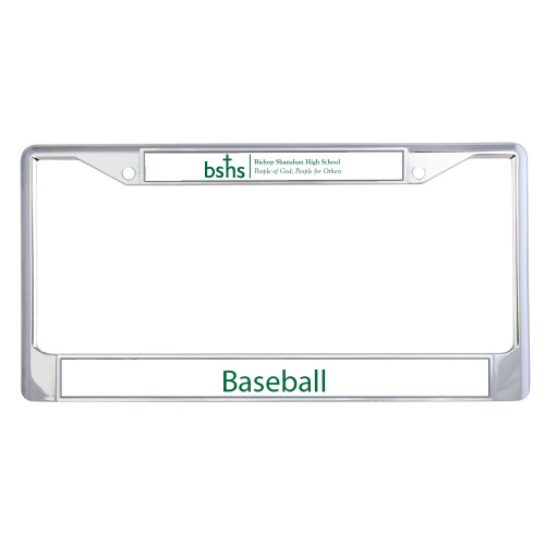  Metal License Plate Frame in Chrome - Bishop Shanahan High School Primary Mark Horizontal