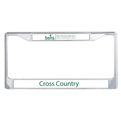  Metal License Plate Frame in Chrome - Bishop Shanahan High School Primary Mark Horizontal