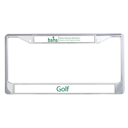  Metal License Plate Frame in Chrome - Bishop Shanahan High School Primary Mark Horizontal