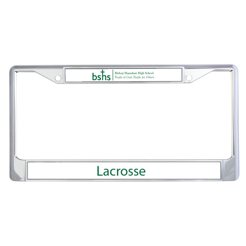  Metal License Plate Frame in Chrome - Bishop Shanahan High School Primary Mark Horizontal