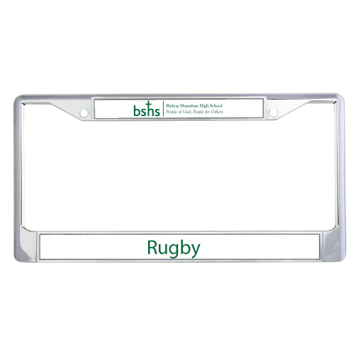  Metal License Plate Frame in Chrome - Bishop Shanahan High School Primary Mark Horizontal