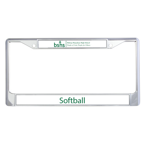 Metal License Plate Frame in Chrome - Bishop Shanahan High School Primary Mark Horizontal