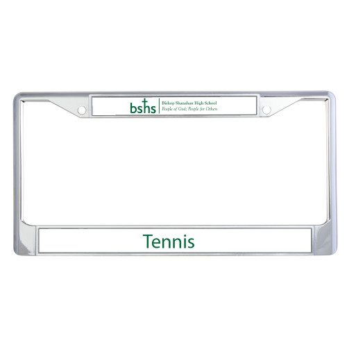  Metal License Plate Frame in Chrome - Bishop Shanahan High School Primary Mark Horizontal