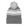 Thumbnail image for  Grey/White Two Tone Knit Pom Beanie w/Cuff