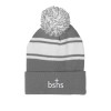 Thumbnail image for  Grey/White Two Tone Knit Pom Beanie w/Cuff