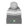 Thumbnail image for  Grey/White Two Tone Knit Pom Beanie w/Cuff