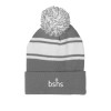 Thumbnail image for  Grey/White Two Tone Knit Pom Beanie w/Cuff