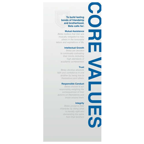  33.5 x 80 Vertical Banner w/ Grommets X Banner Stand not included - Core Values
