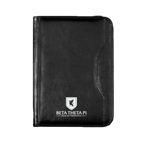 Wall Street Black Zippered Padfolio-Official Logo