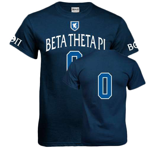  Navy T Shirt - Beta Theta Pi Greek Letters