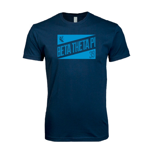  Next Level Navy SoftStyle T Shirt - Beta Theta Pi Triangles