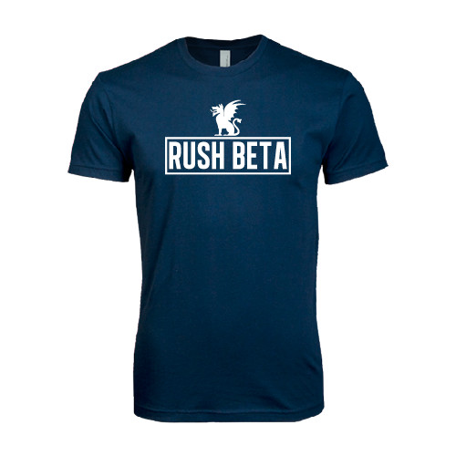  Next Level Navy SoftStyle T Shirt - Rush Beta Outline