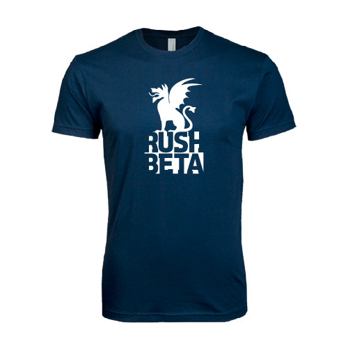  Next Level Navy SoftStyle T Shirt - Rush Beta Stacked