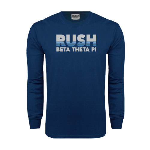  Navy Long Sleeve T-Shirt - Rush Lines Beta Theta Pi