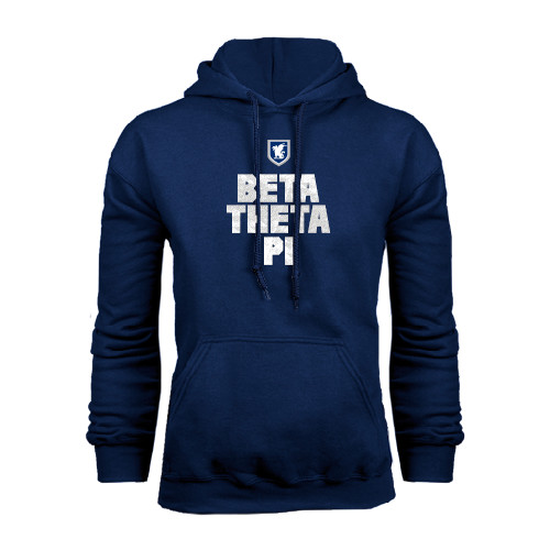  Navy Fleece Hoodie - Stacked BTP with pattern
