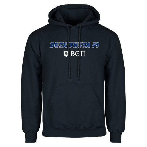  Navy Fleece Hoodie - Beta Theta with pattern