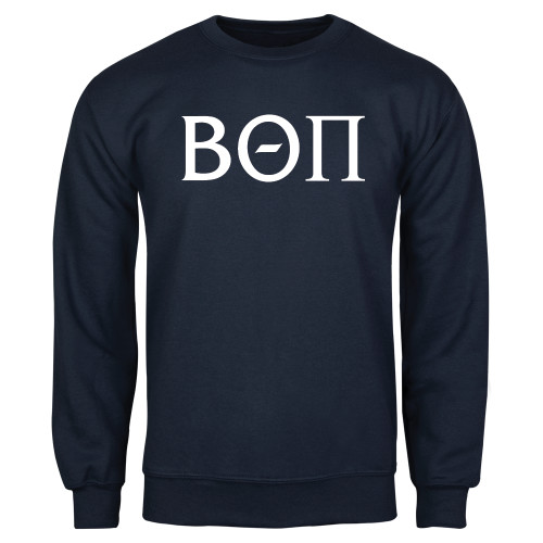 Navy Fleece Crew-Beta Theta Pi Greek Letters