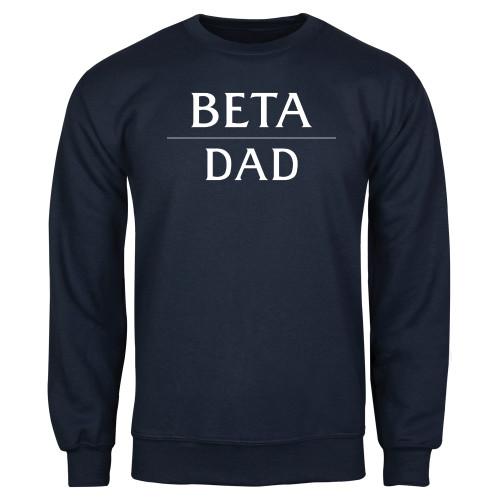 Navy Fleece Crew-Beta Dad Stacked