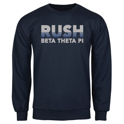 Navy Fleece Crew-Rush Lines Beta Theta Pi