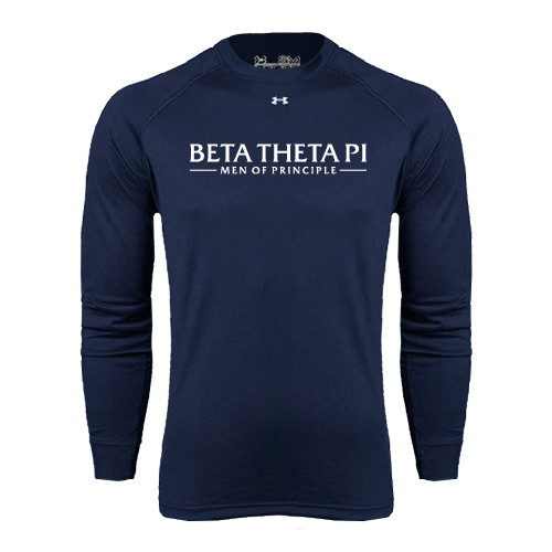Under Armour Navy Long Sleeve Tech Tee-Beta Theta Pi