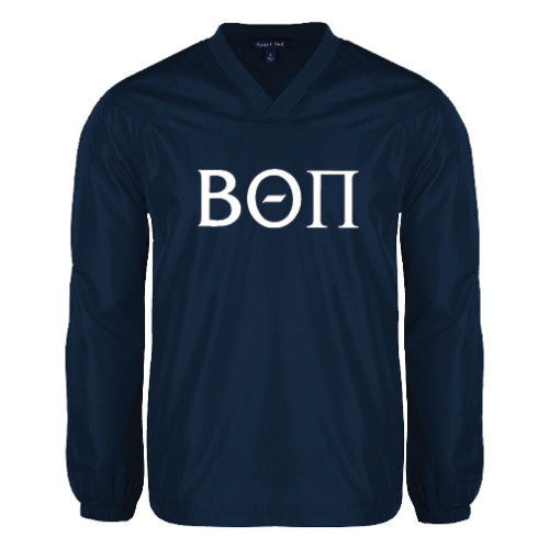 Navy V Neck Raglan Windshirt-Beta Theta Pi Greek Letters