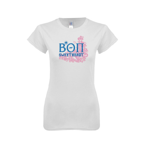 Next Level Womens White Boyfriend Tee-Beta Theta Pi Sweetheart Design