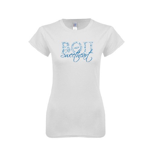 Next Level Womens White Boyfriend Tee-Beta Theta Pi Sweetheart Stacked