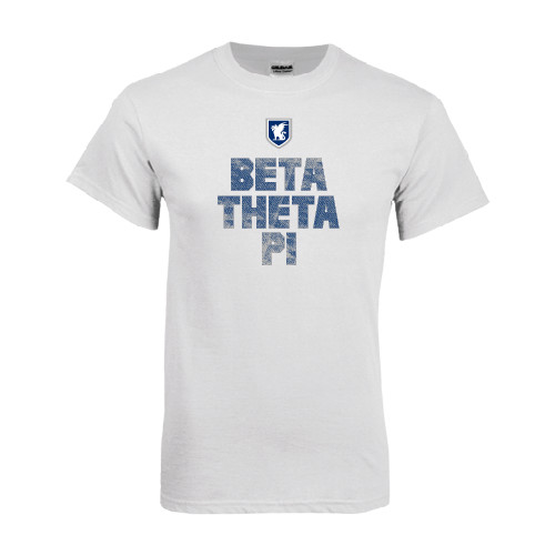  White T Shirt - Stacked BTP with pattern