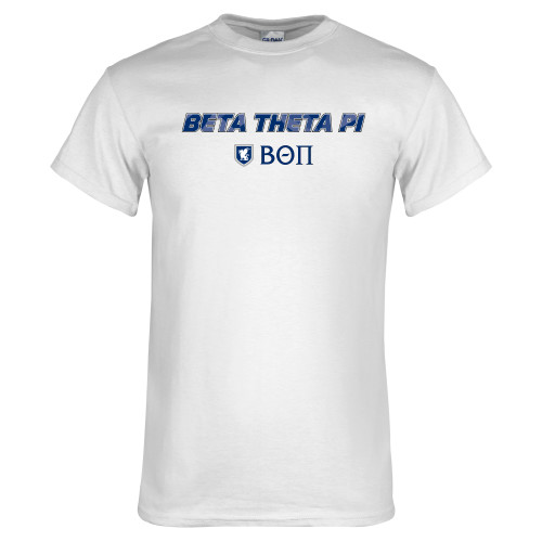 White T Shirt - Beta Theta with pattern