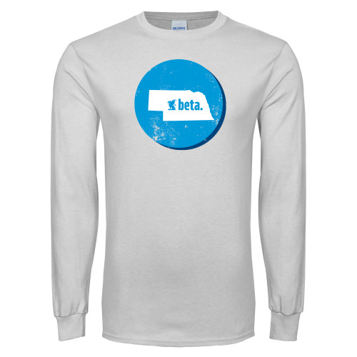 White Long Sleeve T Shirt-Nebraska