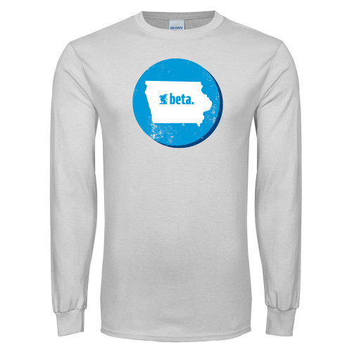 White Long Sleeve T Shirt-Iowa