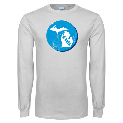 White Long Sleeve T Shirt-Michigan