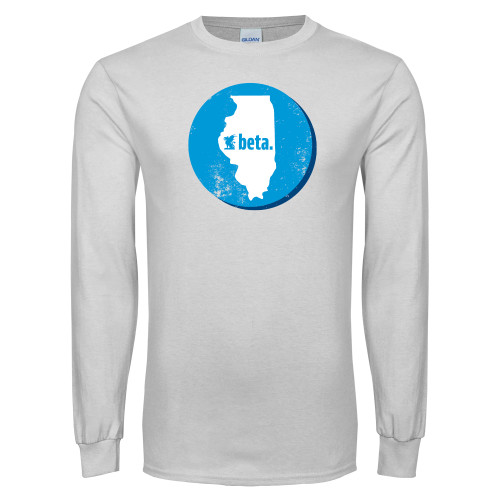 White Long Sleeve T Shirt-Illinois