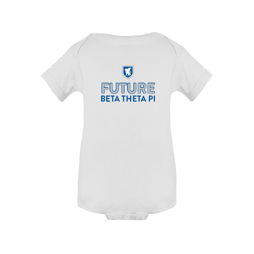 White Infant Onesie-Future Beta Theta w/Shield