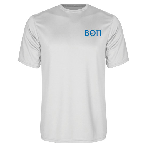 White Performance Tee-Beta Theta Pi Greek Letters