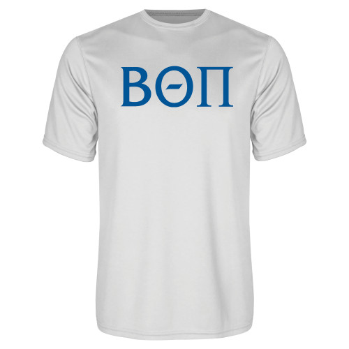 White Performance Tee-Beta Theta Pi Greek Letters