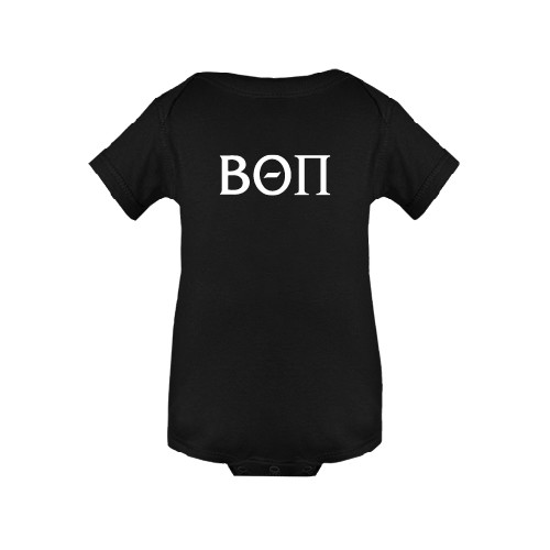 Black Infant Onesie-Beta Theta Pi Greek Letters