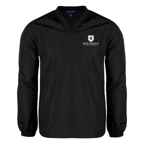 Black V Neck Raglan Windshirt-Official Logo