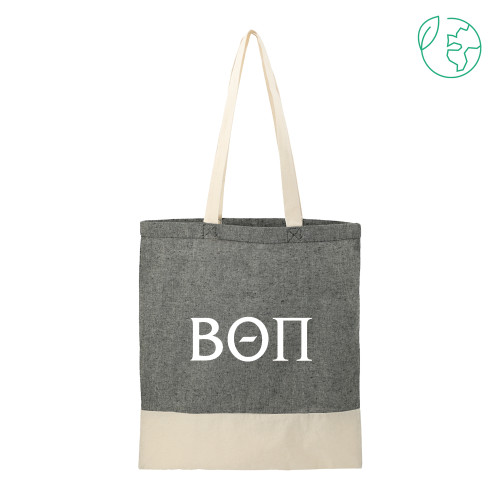  Split Recycled Black Cotton Twill Convention Tote - Beta Theta Pi Greek Letters