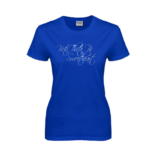 Womens Royal Short Sleeve Tee-Beta Theta Pi Sweetheart Script