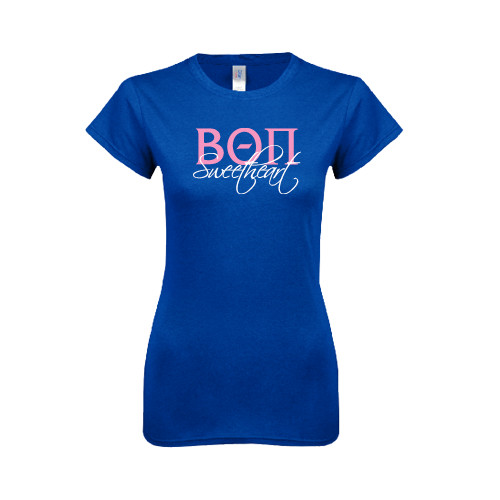 Next Level Womens Royal Boyfriend Tee-Beta Theta Pi Sweetheart Stacked Simple