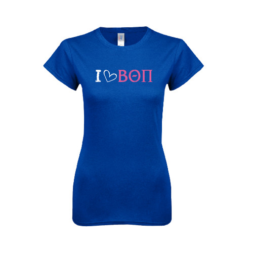 Next Level Womens Royal Boyfriend Tee-I Love Beta Theta Pi Flat